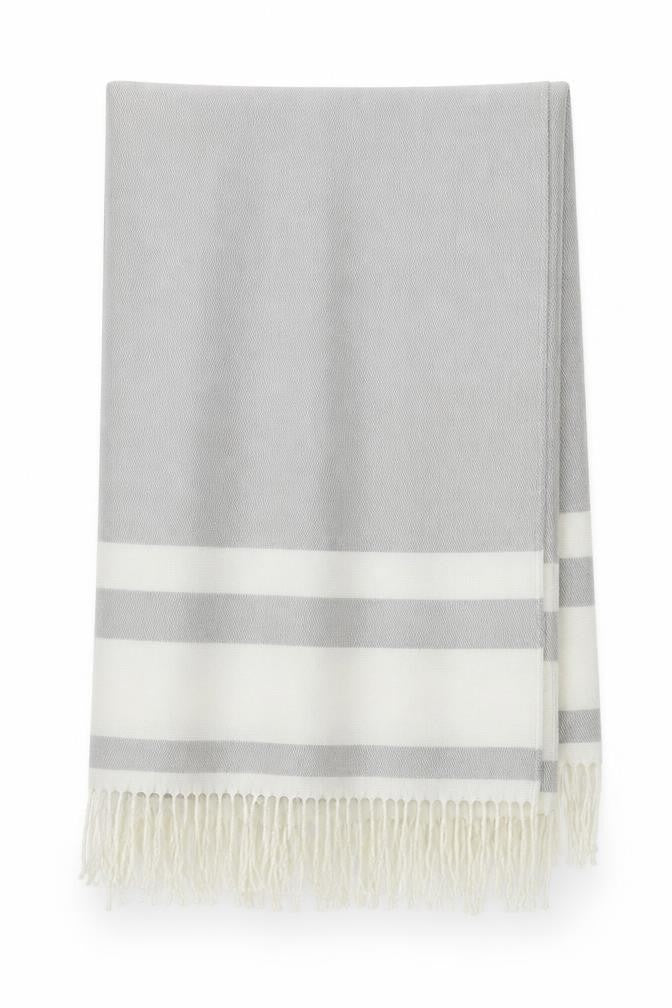 Front view of Preworn women’s multicoloured striped shawl/wrap