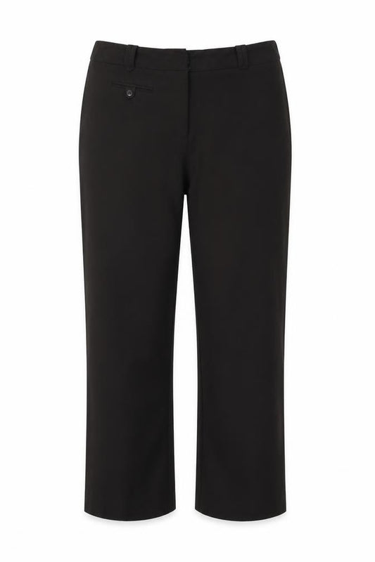Front view of Debenhams women’s brown trousers, size UK 12, 26-inch leg