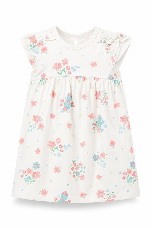 Front view of George girls’ multicoloured floral a-line, size 18-24, months