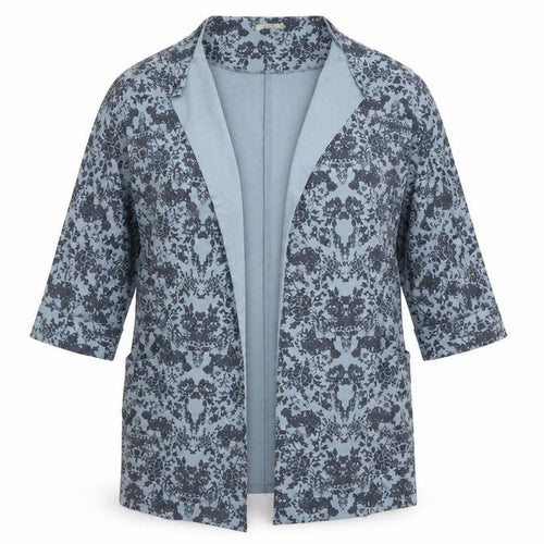WI&CO Womens Blue Floral  Cardigan Jumper Size L