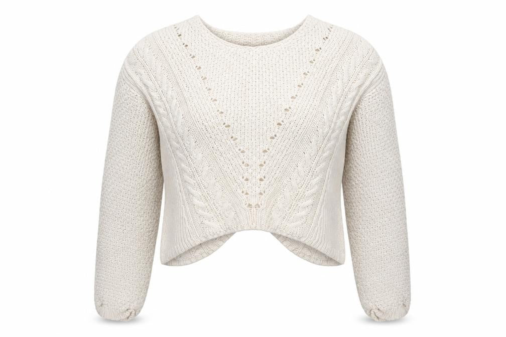 Front view of Topshop women’s white pullover sweatshirt, size UK 10