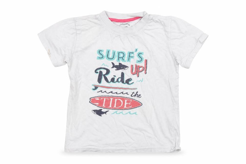 Front view of Primark girls’ white basic t-shirt, size 5-6, years