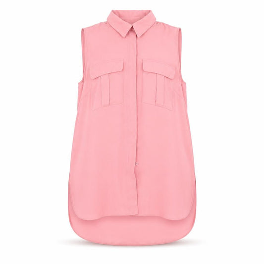 Front view of Atmosphere women’s pink basic button-up, size UK 10