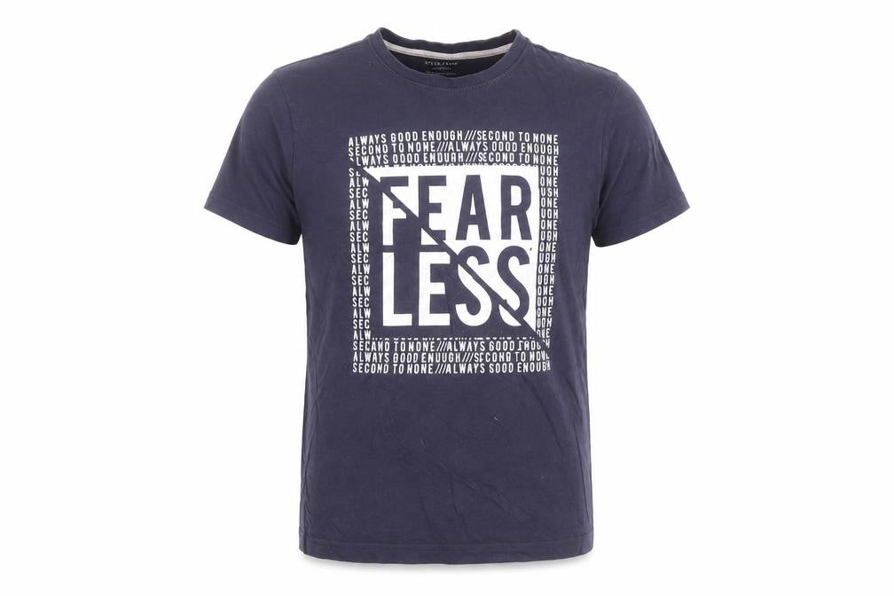 Front view of Primark boys’ blue basic t-shirt, size 10-11, years