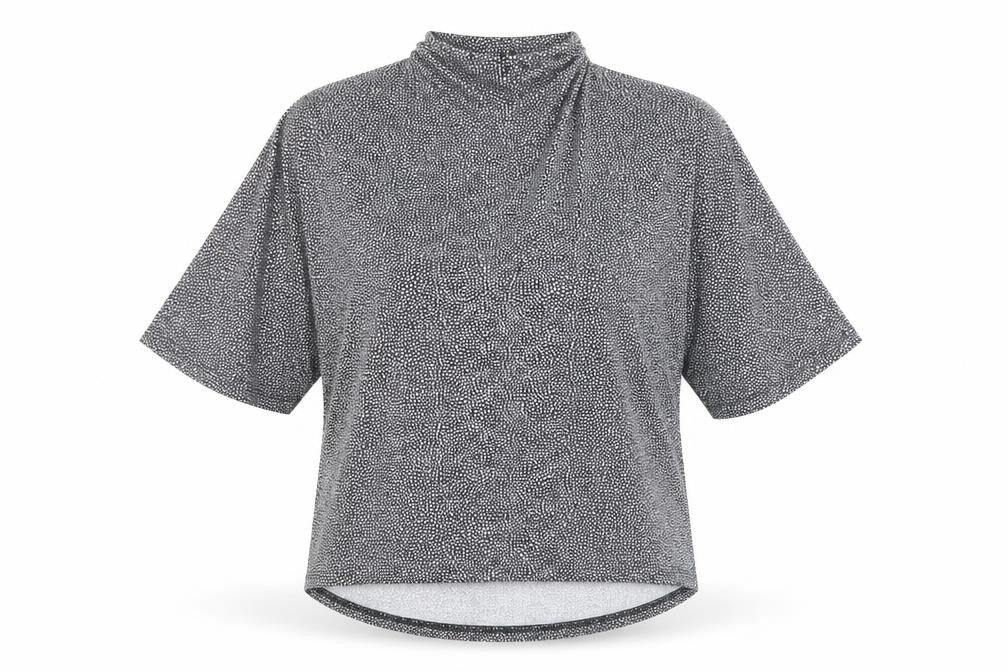 Intuition Womens Blue Polka Dot  Basic T-Shirt Size 10