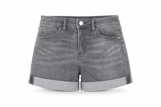 Front view of H&M women’s black bermuda shorts, size UK 8