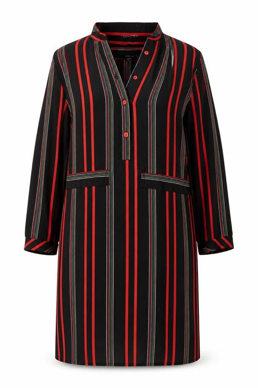 Front view of Matalan women’s multicoloured striped sheath, size UK 12