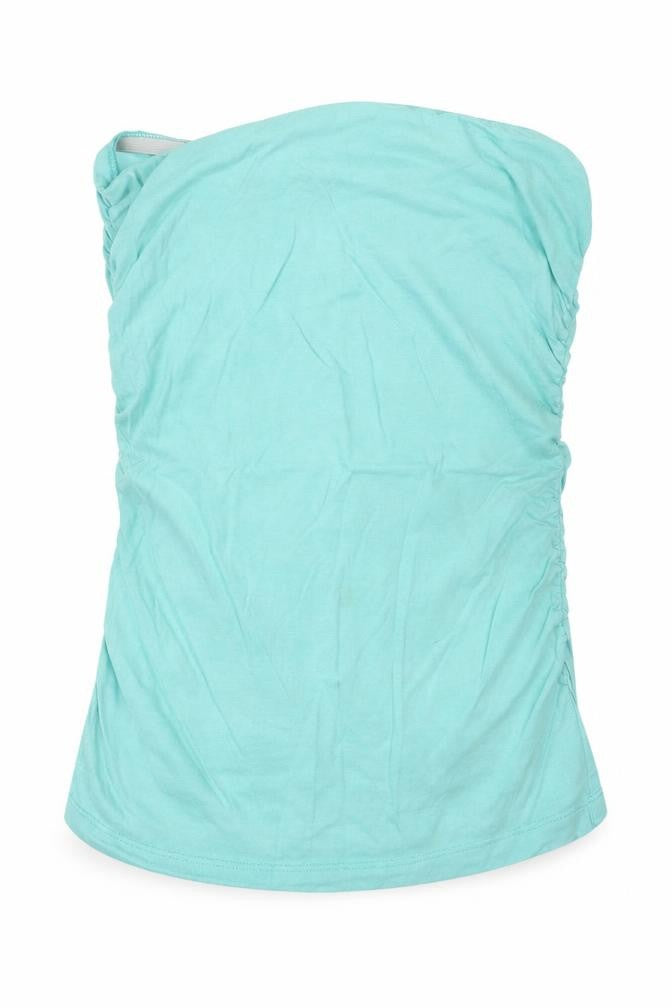 Front view of Dorothy Perkins women’s green basic t-shirt, size UK 12