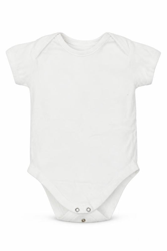 Front view of George Baby White Babygrow One-Piece, size 12-18, Months