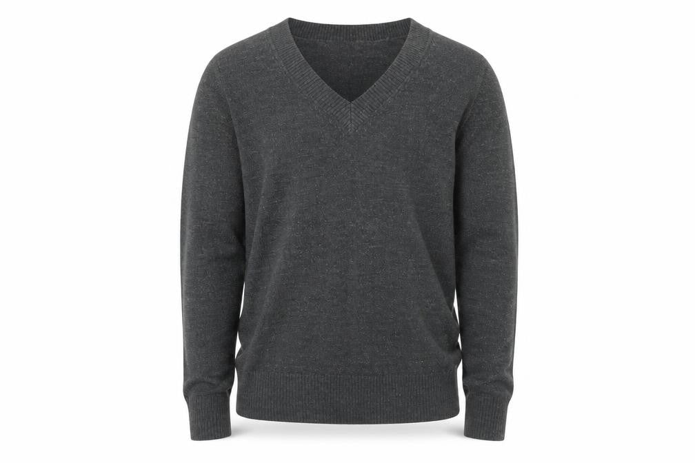 Front view of H&M men’s grey jumper, size L
