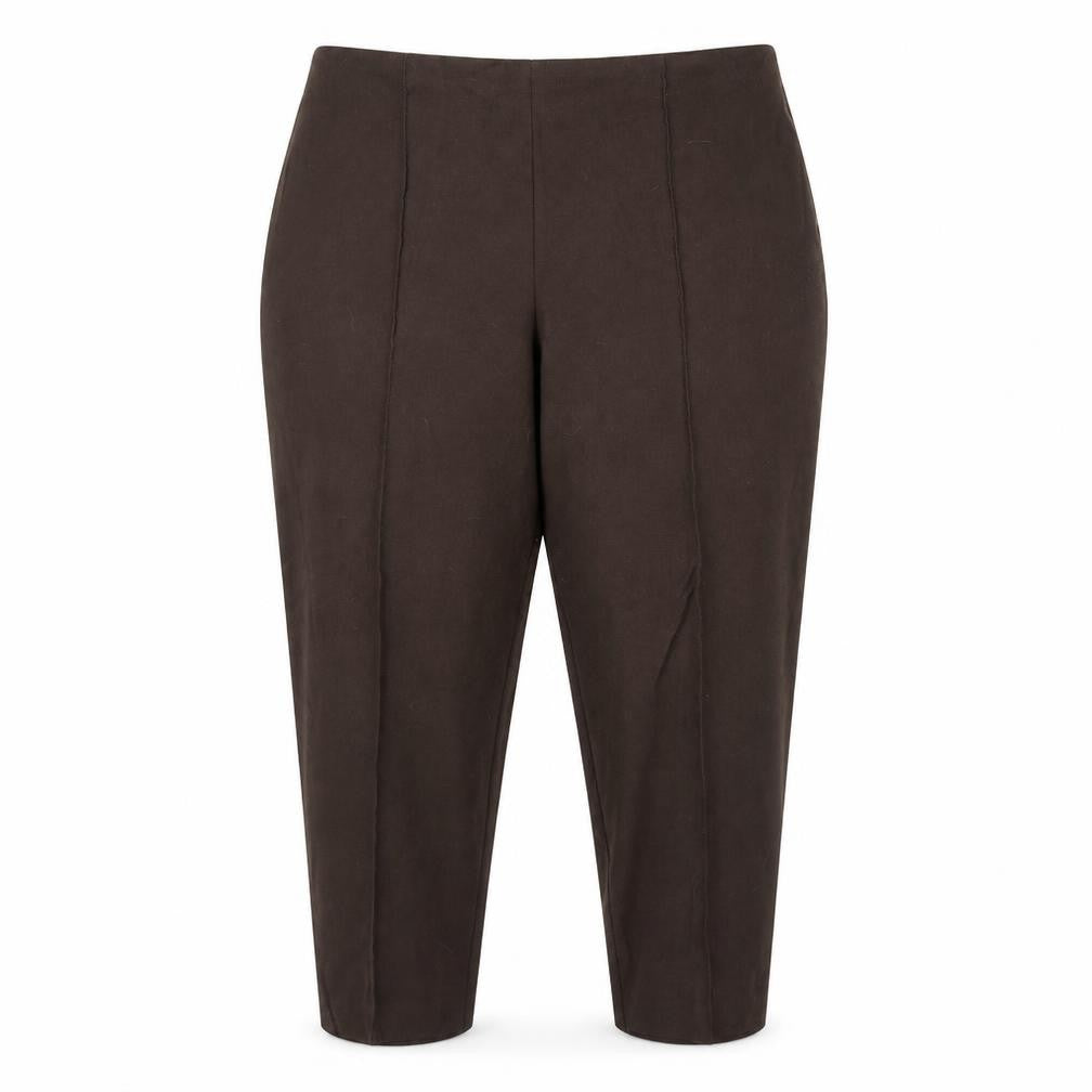 Front view of Essentials women’s brown trousers, size UK 20, 26-inch leg