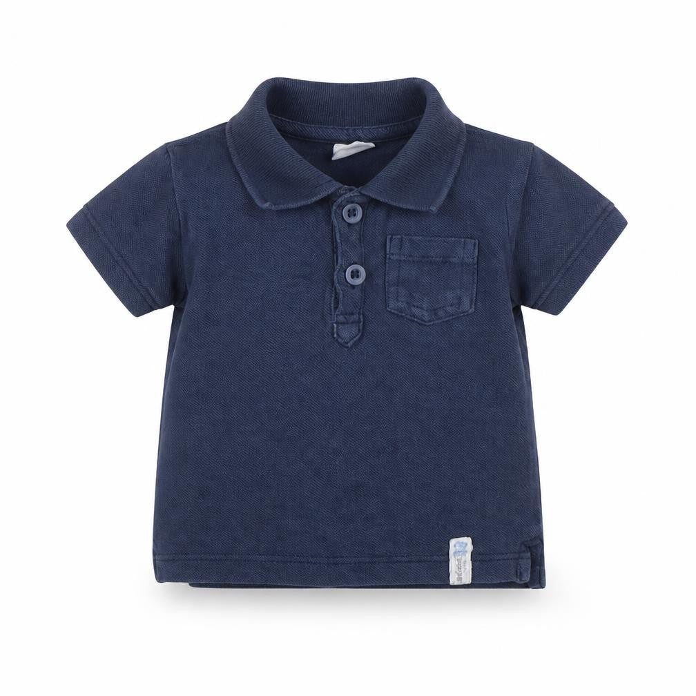 Front view of F&F Baby Blue Basic Polo, size 3-6, Months