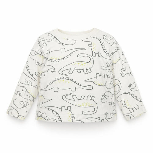 George Baby Ivory Animal Print  Basic T-Shirt Size 0-3 Months  - Dinosaur