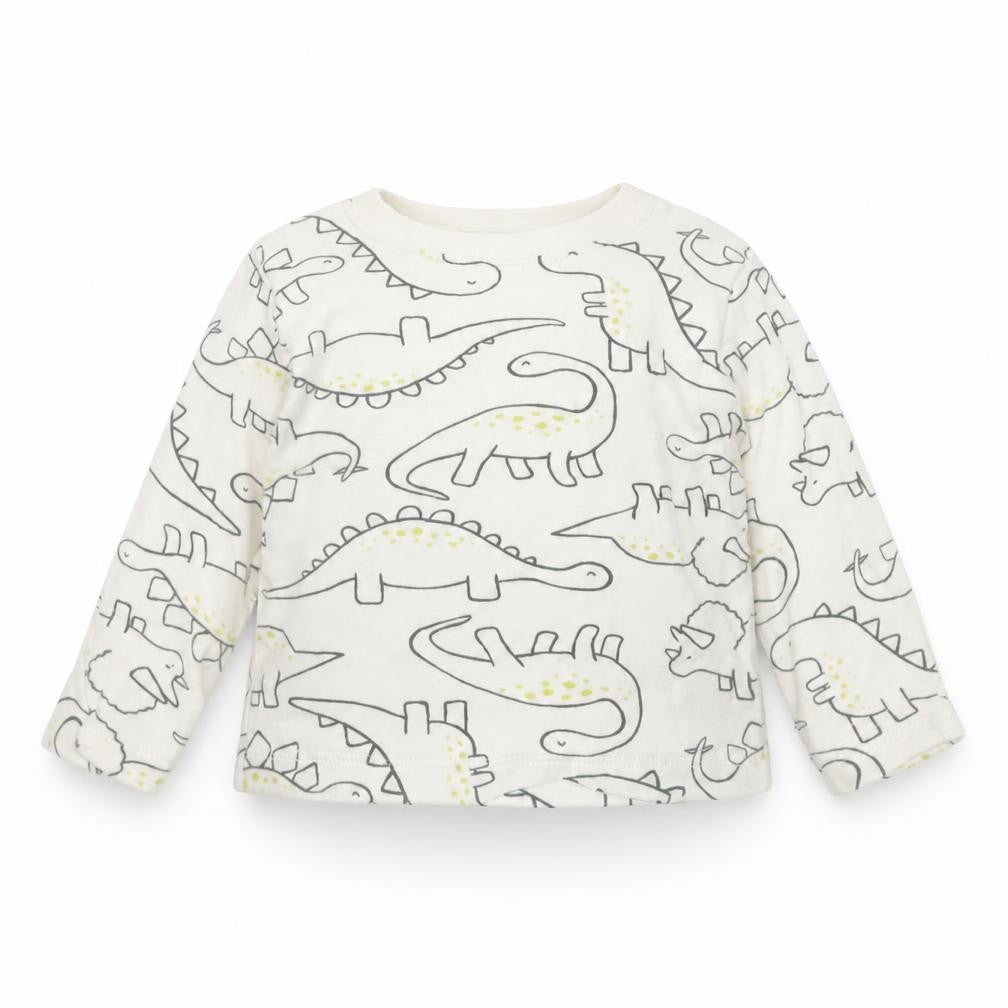 George Baby Ivory Animal Print  Basic T-Shirt Size 0-3 Months  - Dinosaur