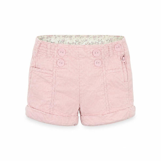 Front view of H&M girls’ pink corduroy cropped trousers, size 12, months