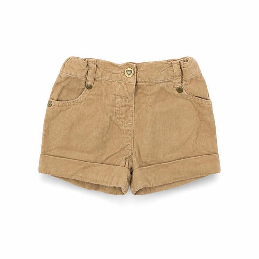 Front view of Tu girls’ beige corduroy capri jeans, size 12, months