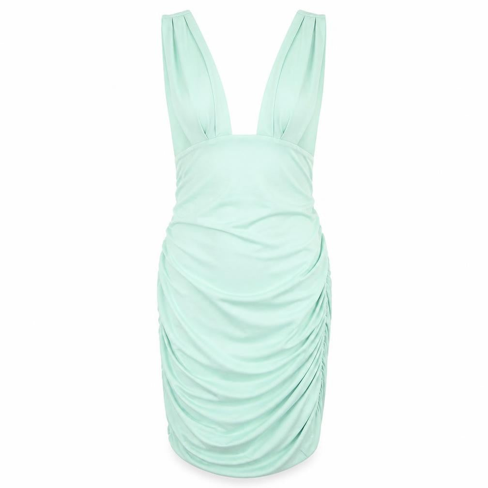 Front view of Blush mark women’s green bodycon, size L