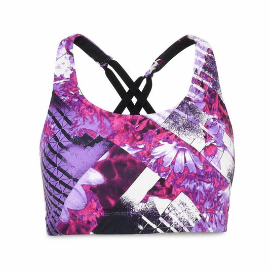 Front view of Preworn women’s multicoloured geometric jersey basic tank, size S