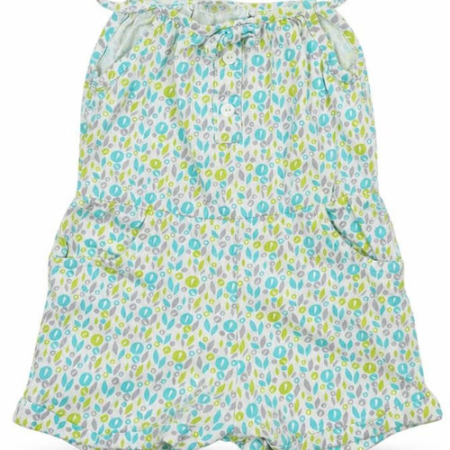 F&F Girls White Polka Dot Jersey Romper One-Piece Size 3-6 Months