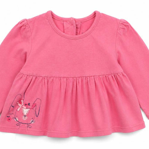 Earlydays Girls Pink Geometric Jersey Basic T-Shirt Size 3-6 Months  - Rabbit