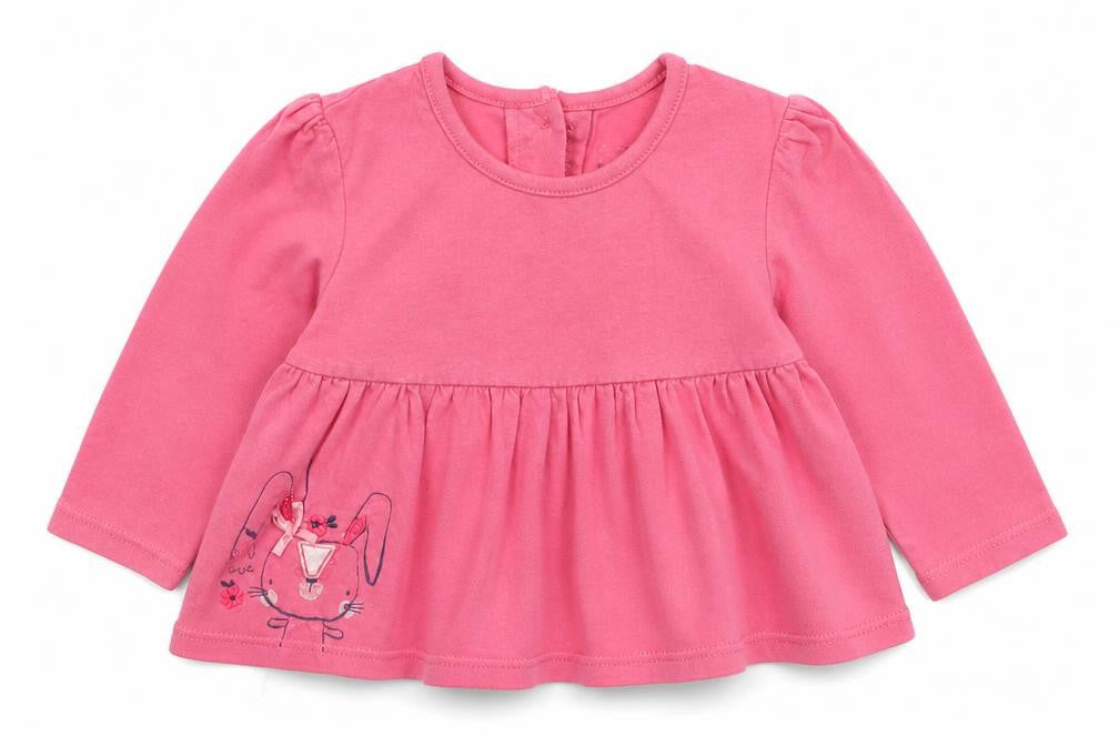 Earlydays Girls Pink Geometric Jersey Basic T-Shirt Size 3-6 Months  - Rabbit