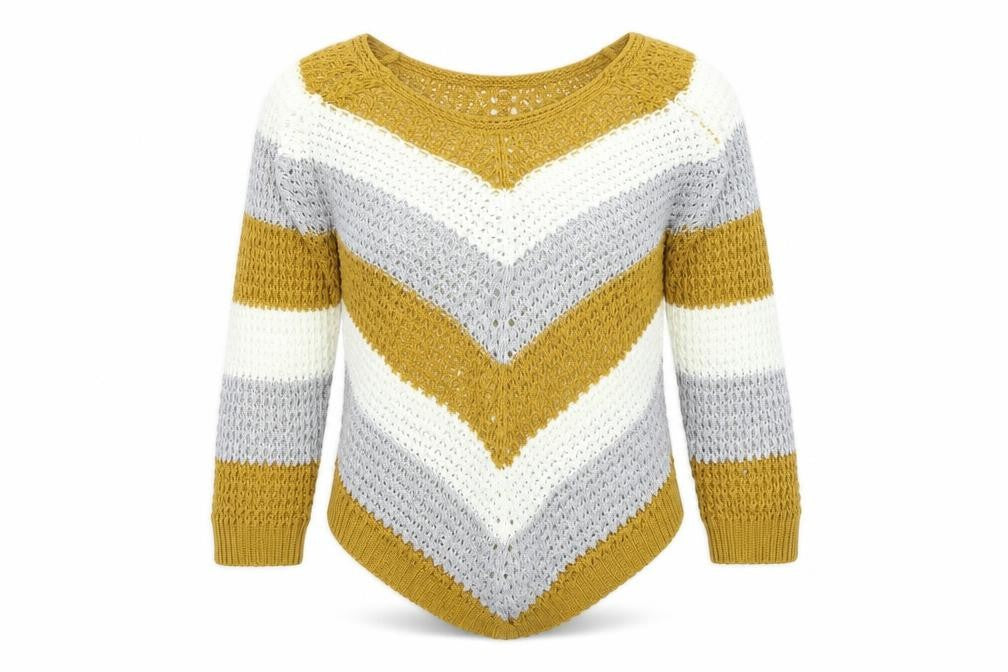 Front view of Quiz women’s multicoloured striped jumper, size S
