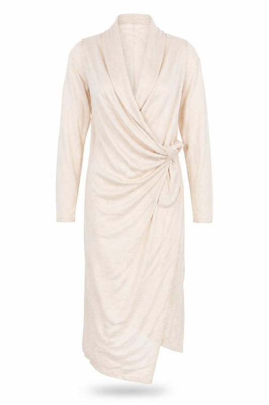 Front view of H&M women’s pink wrap dress, size XS