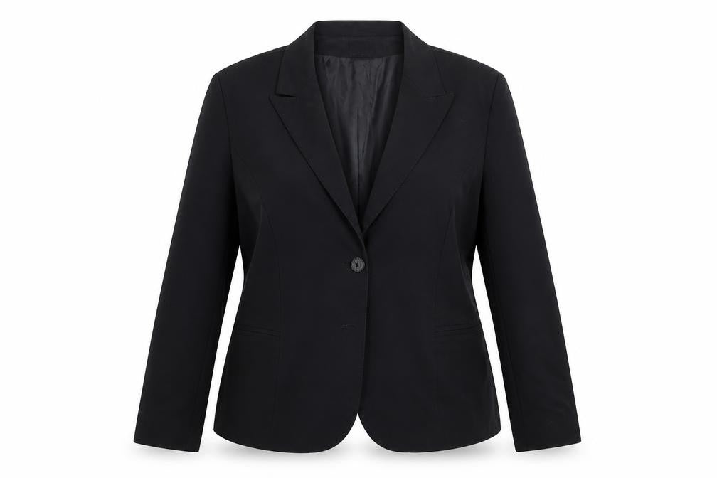 Front view of JOL Styl women’s black jacket suit jacket, size UK 16