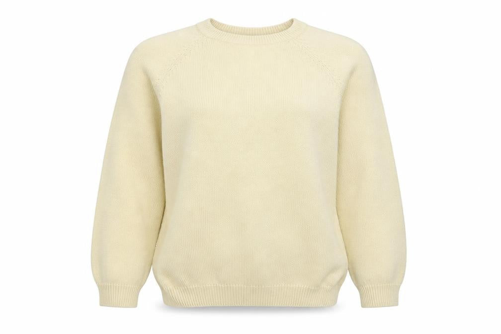 Front view of Berkertex women’s beige knit jumper, size UK 12