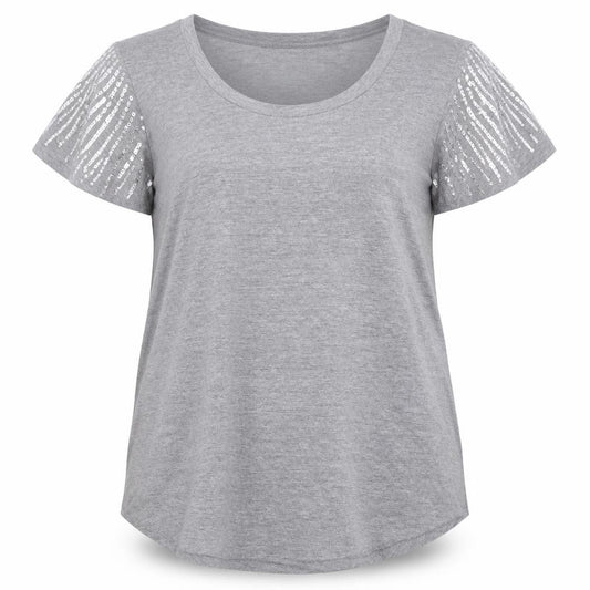 Front view of Next women’s grey basic t-shirt, size UK 10