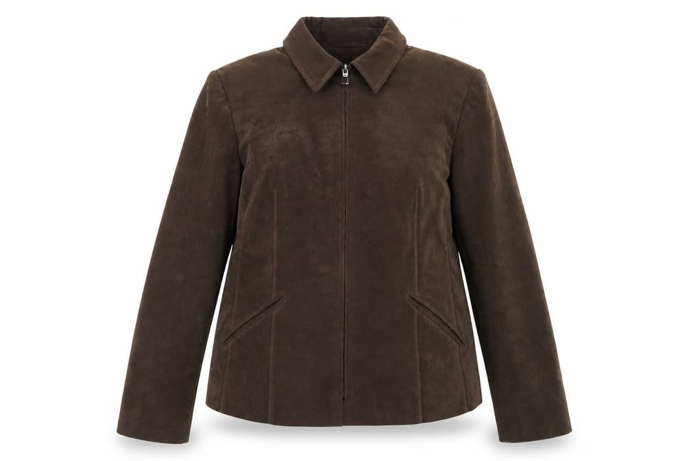 Front view of M&Co women’s green jacket coat, size UK 14