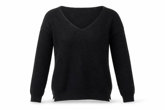 Front view of Boohoo women’s black jumper, size M