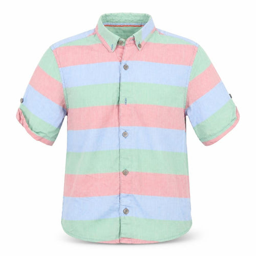John Lewis Boys Multicoloured Striped  Basic Button-Up Size 9 Years