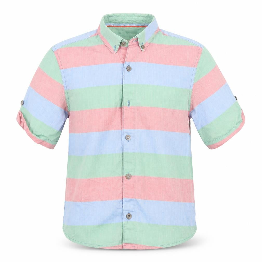 John Lewis Boys Multicoloured Striped  Basic Button-Up Size 9 Years
