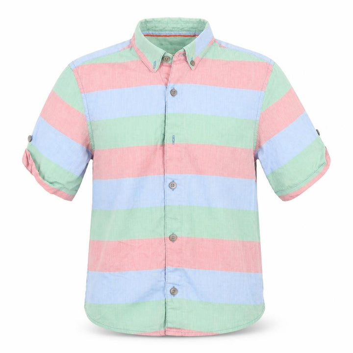John Lewis Boys Multicoloured Striped Basic Button-Up Size 9 Years