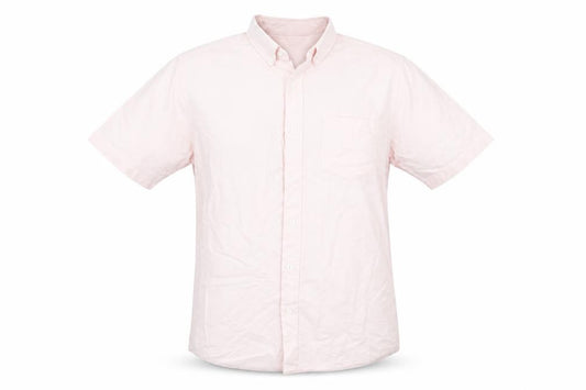 Front view of Primark men’s pink button-up, size L