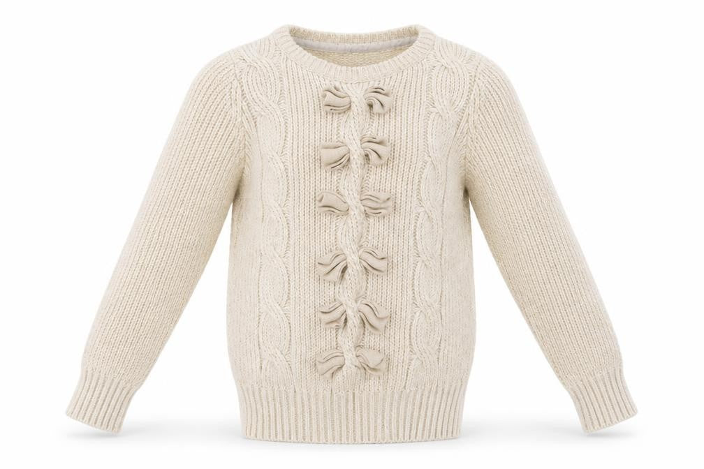 Front view of Star girls’ white pullover sweatshirt, size 5-6, years