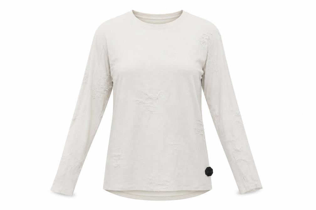 Front view of project paris women’s white rayon pullover sweatshirt, size L
