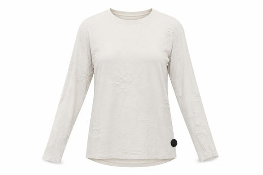 Front view of project paris women’s white rayon pullover sweatshirt, size L