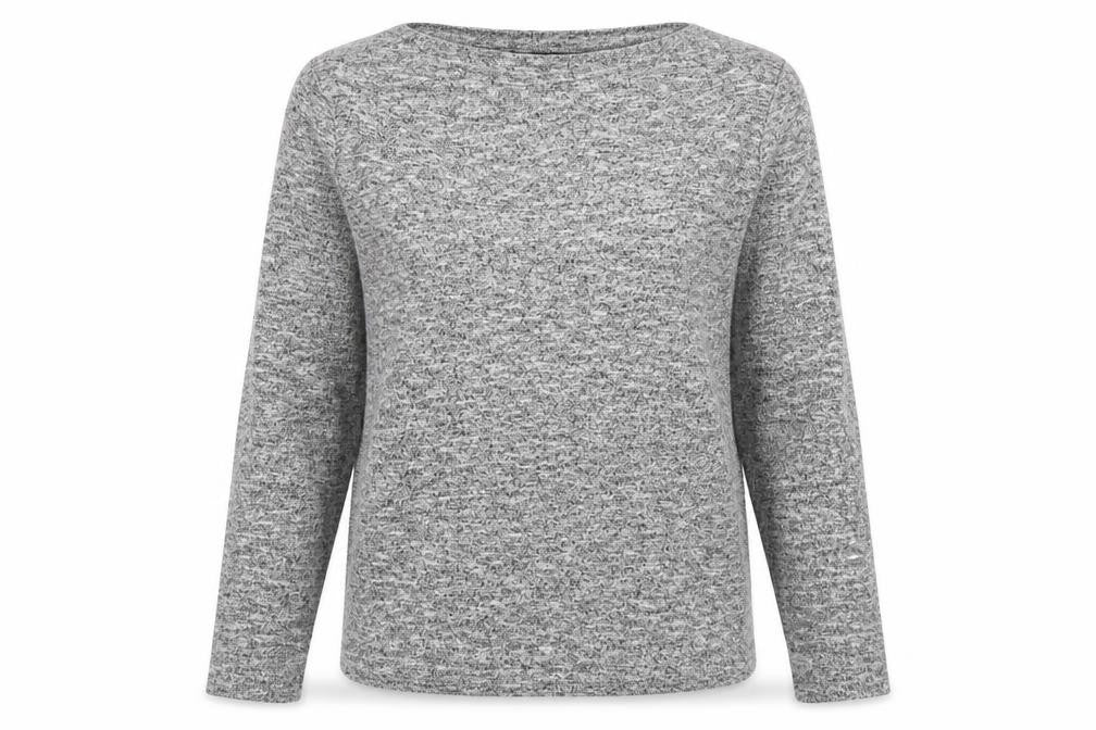 Front view of Dorothy Perkins women’s grey jumper, size UK 10