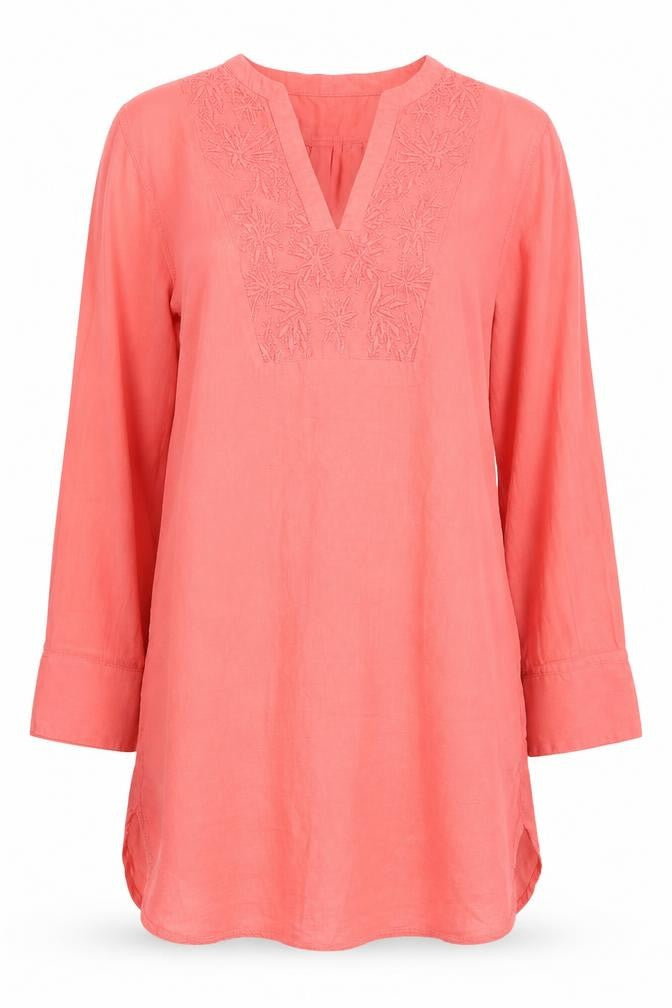 Front view of H&M women’s pink kaftan, size UK 8