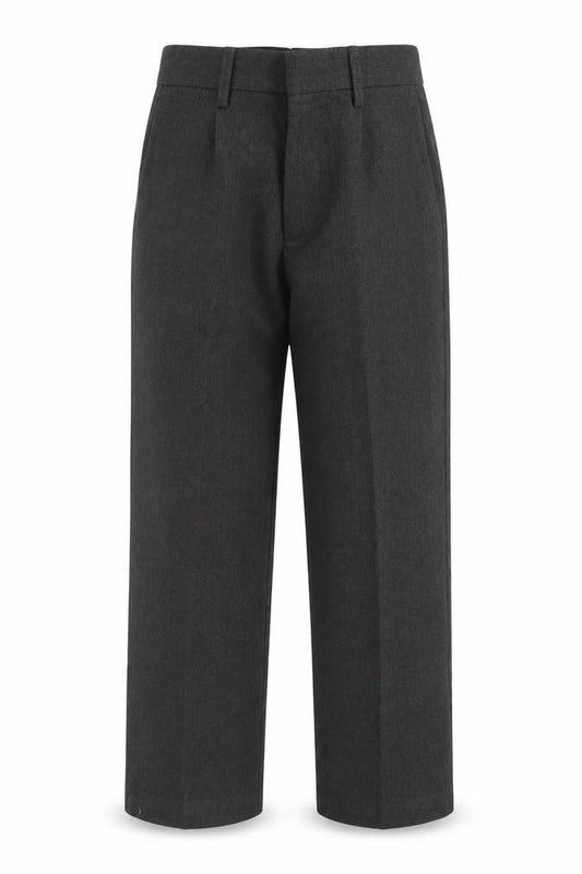 Front view of Marks & Spencer boys’ grey carpenter trousers, size 8, years