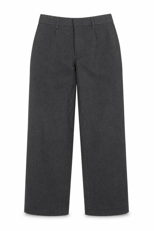 Front view of Marks & Spencer boys’ grey carpenter trousers, size 8, years