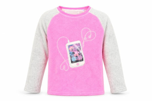 Primark Girls Pink Solid Fleece Top Pyjama Top Size 8-9 Years