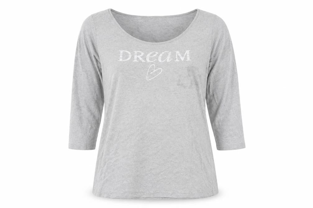 Front view of Intimuse women’s grey solid top nightshirt, size XL