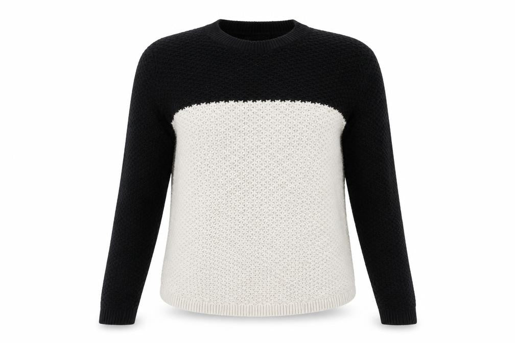 Front view of Marks & Spencer women’s black jumper, size UK 12