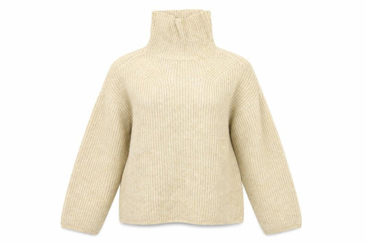 Front view of ASOS women’s beige jumper, size UK 6