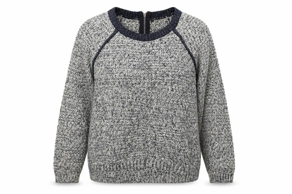 Front view of Marks & Spencer women’s blue jumper, size UK 14