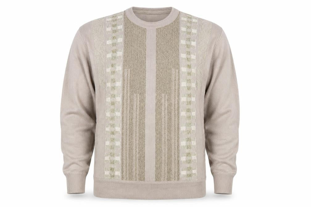 Front view of Summerland men’s beige jumper, size M