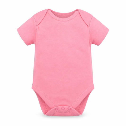 Front view of Primark girls’ pink babygrow one-piece, size 0-3, months